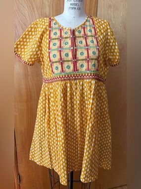 Gretchen Scott designs cotton babydoll mini dress size m
